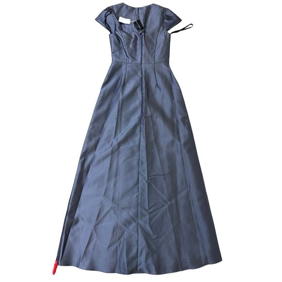 Alfred Sung D779 silverstone size 2 cap sleeve gown with pockets - Picture 3 of 5